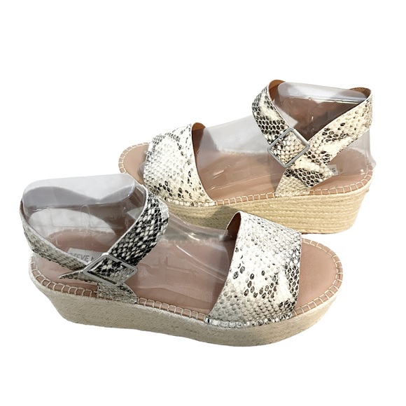 Steve Madden Black White & Gray Cabo Snake Print Espadrille Sandals, Size 10M - Picture 3 of 12